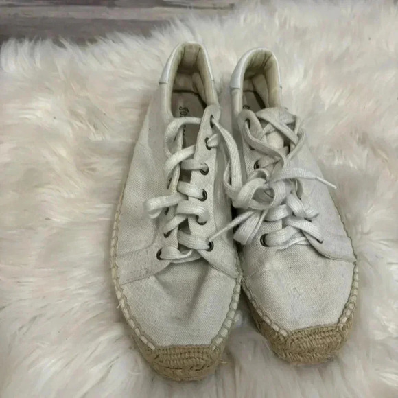 Soludos off white canvas espadrille platform tennis sneaker sz 10 sneakerdrille - Picture 7 of 7